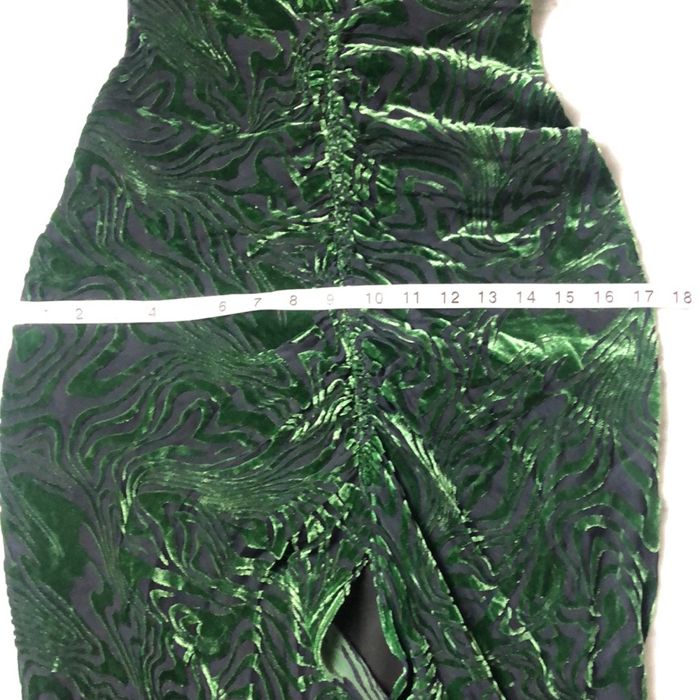 RONNY KOBO Elegant Green Velvet Dress Size XS - Picture 11 of 13